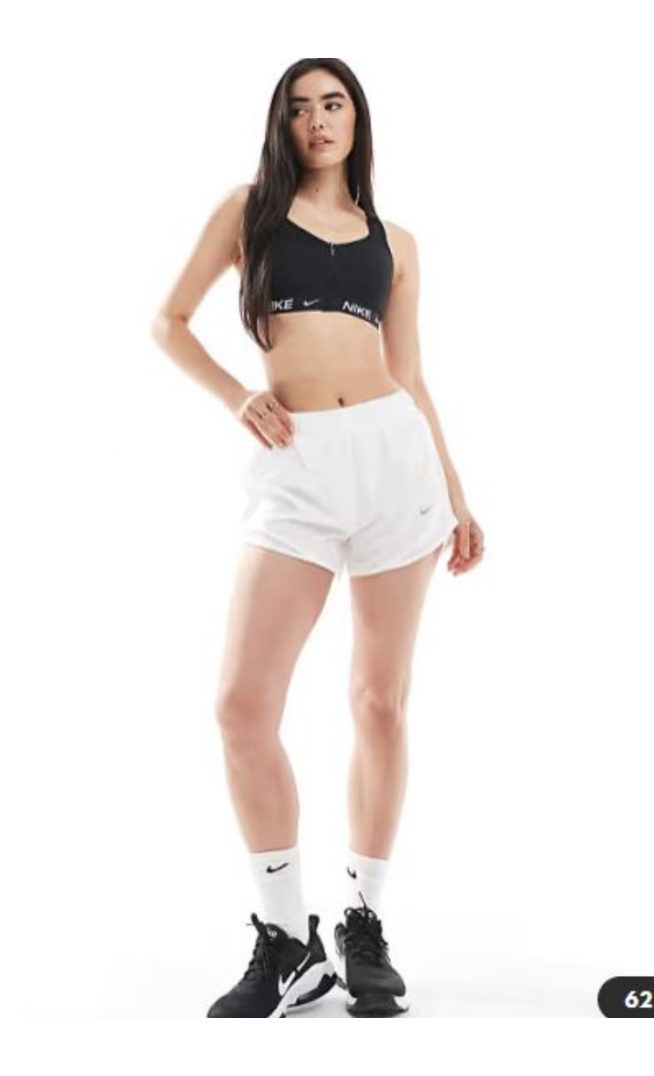 Nike Running Tempo Dri-FIT mid rise 3 inch shorts in white