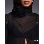 ASOS LUXE high neck sheer top with corsage detail in black