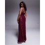 ASOS DESIGN cami lace insert maxi dress in burgundy