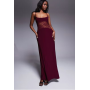 ASOS DESIGN cami lace insert maxi dress in burgundy
