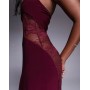 ASOS DESIGN cami lace insert maxi dress in burgundy