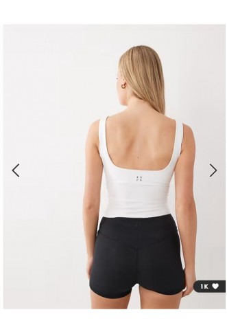 4505 active square neck vest with inner bra in white