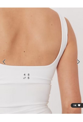4505 active square neck vest with inner bra in white