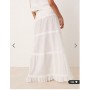 ASOS DESIGN crinkle ruffle maxi beach skirt in white