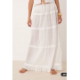 ASOS DESIGN crinkle ruffle maxi beach skirt in white