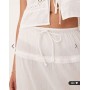ASOS DESIGN crinkle ruffle maxi beach skirt in white