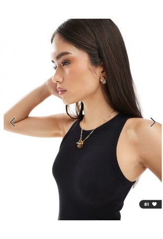 New Look ribbed racer back midi dress in black