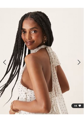 ASOS DESIGN neck tie godet hem chifon mini dress in spot print