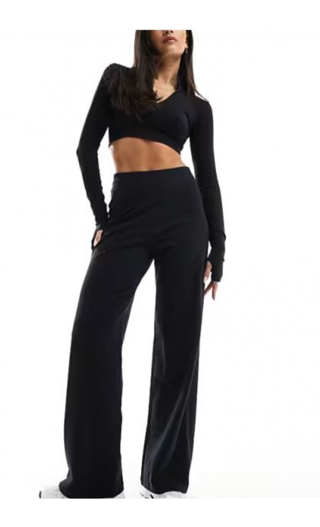 4505 Icon soft touch high waist wide leg dance pant in black