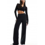 4505 Icon soft touch high waist wide leg dance pant in black
