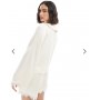 Miss Selfridge satin collar blouse co-ord in ecru
