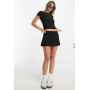 ASOS DESIGN slinky mini skort in black