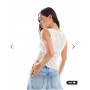 ASOS DESIGN lace asymmetric hem sleeveless top in ivory