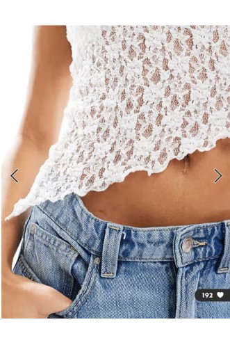 ASOS DESIGN lace asymmetric hem sleeveless top in ivory