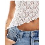 ASOS DESIGN lace asymmetric hem sleeveless top in ivory