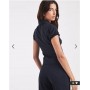 COLLUSION tailored pinstripe zip front shirt in navy