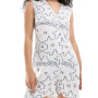 Only geo print playsuit in white