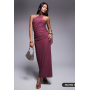 ASOS DESIGN bandeau mesh maxi dress with scarf detail in dusky pink