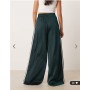 adidas Originals wide leg satin joggers in green