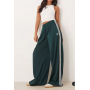 adidas Originals wide leg satin joggers in green