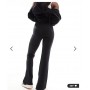 Noisy May flare ribbed trouser in blac