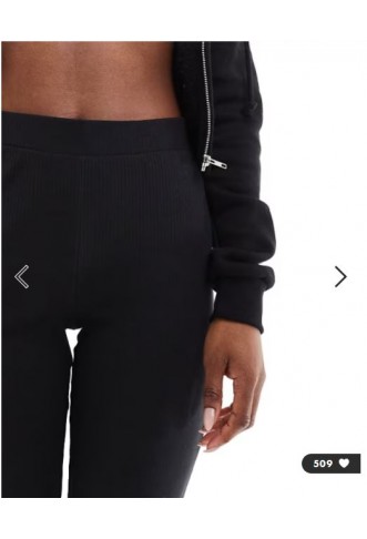 Noisy May flare ribbed trouser in blac