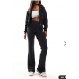 Noisy May flare ribbed trouser in blac