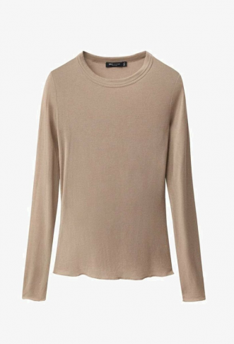 Mango Long sleeved top - light brown