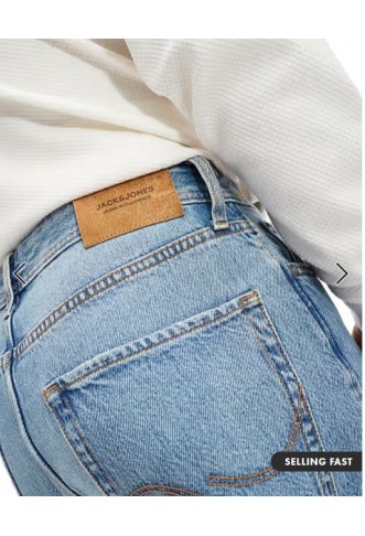 Jack & Jones Alex baggy jeans in mid blue vintage wash