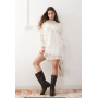 MISS SELFRIDGE Chiffon Frill Smock Dress In Ivory