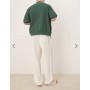 ASOS DESIGN baggy fit pull on linen rich trouser in white