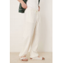 ASOS DESIGN baggy fit pull on linen rich trouser in white