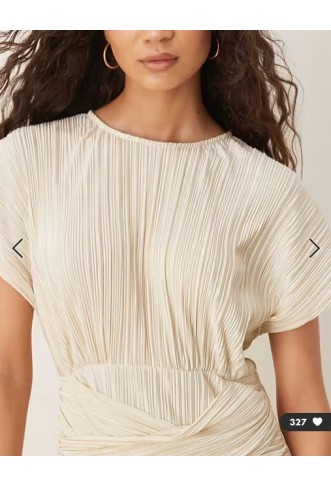 ASOS DESIGN plisse sleeveless twist front maxi dress in buttermilk