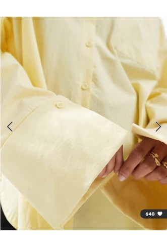 ASOS DESIGN poplin extreme cuff oversized shirt in buttermilk