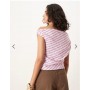 ASOS DESIGN modal drape off shoulder top in pink stripe co ord