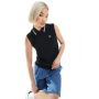Fred Perry twin tipped sleeveless polo shirt in black/white