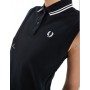 Fred Perry twin tipped sleeveless polo shirt in black/white