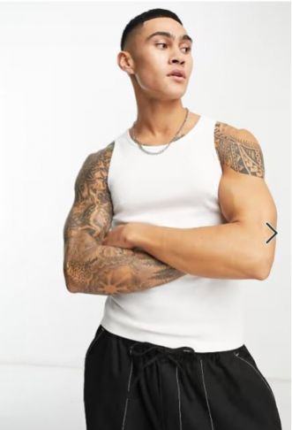 COLLUSION ribbed vest in white