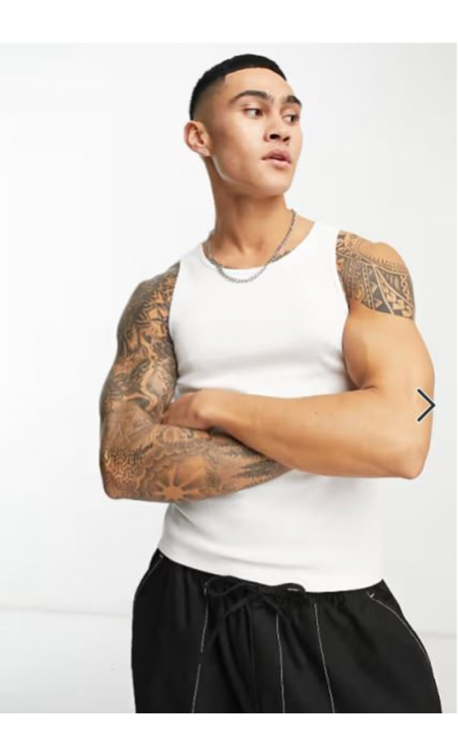 COLLUSION ribbed vest in white