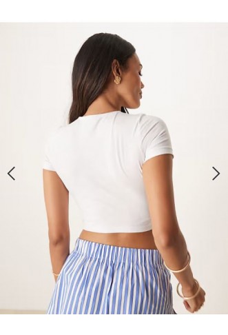 ASOS DESIGN Fuller Bust fitted crop t-shirt in white