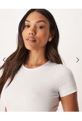 ASOS DESIGN Fuller Bust fitted crop t-shirt in white