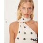 ASOS DESIGN chiffon scarf neck mini dress in polka dot