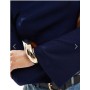 ASOS DESIGN flute sleeve roll neck top in navy