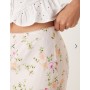 Mango lace trim maxi skirt in pink floral