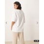 ASOS DESIGN boat neck oversized tee in white