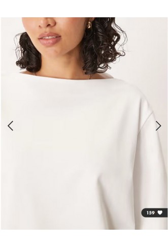 ASOS DESIGN boat neck oversized tee in white