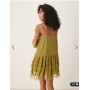 ASOS DESIGN cami tiered ruffle mini dress in olive