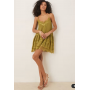ASOS DESIGN cami tiered ruffle mini dress in olive