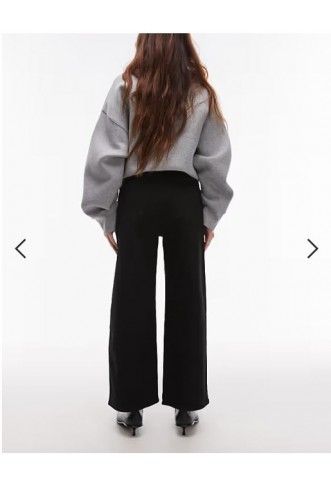 & Other Stories stretch wide leg cropped jeans in black rinse