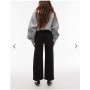 & Other Stories stretch wide leg cropped jeans in black rinse